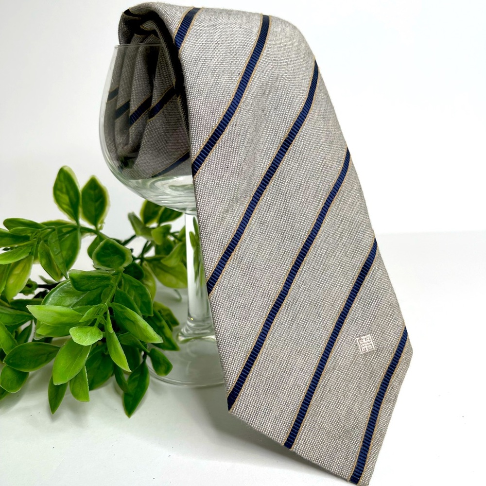 Givenchy Mens Tie Gray Blue stripe